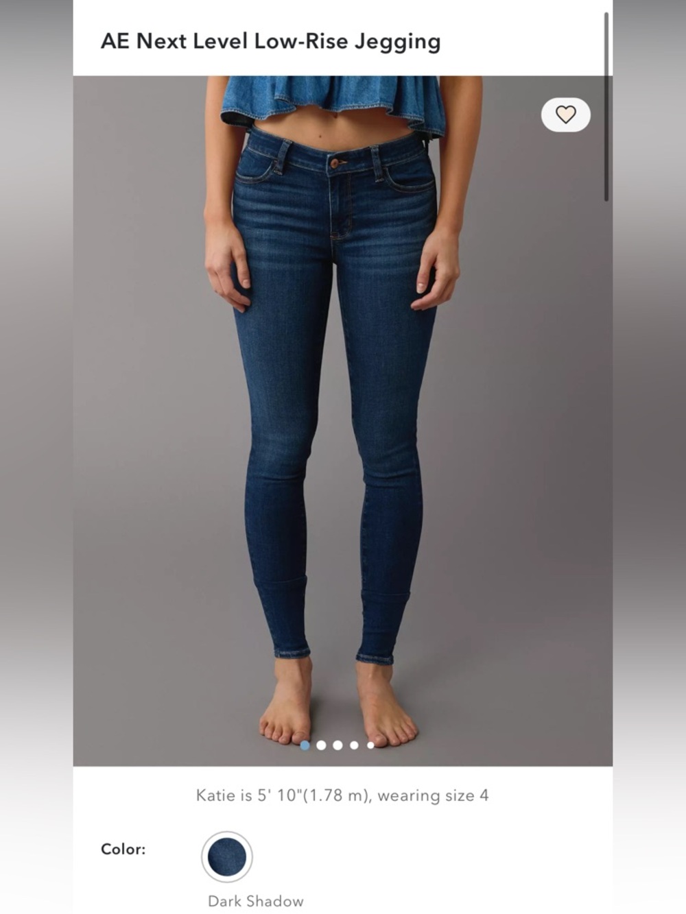 American Eagle Next Level Low Rise Jegging in Dark Shadow